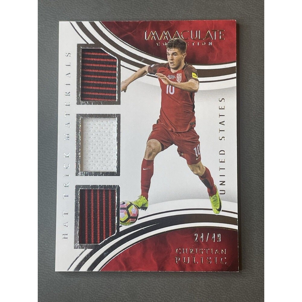 2017 Panini Immaculate Hat Trick Materials Christian Pulisic /49 Player-Worn RC